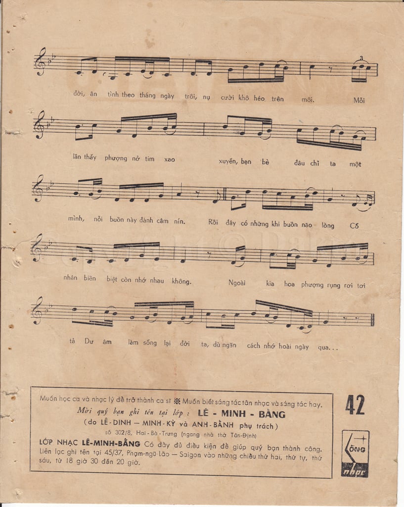 Sheet nhạc Ba tháng tạ từ - Trang 3