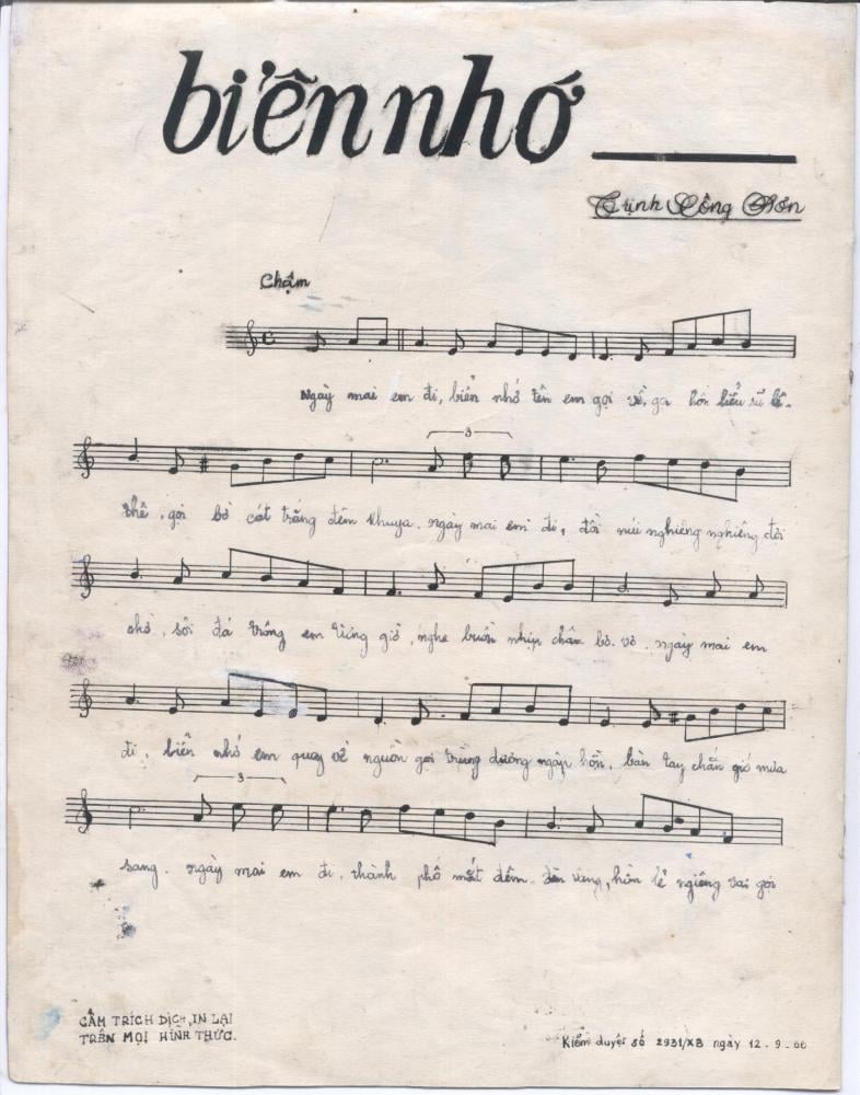 Sheet nhạc Biển nhớ - Trang 2