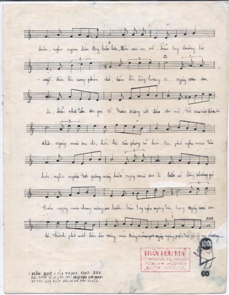 Sheet nhạc Biển nhớ - Trang 3