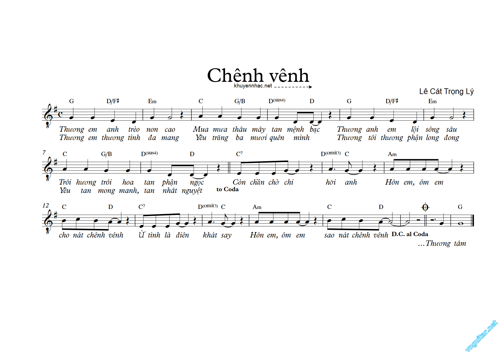Sheet nhạc Chênh vênh - Trang 1