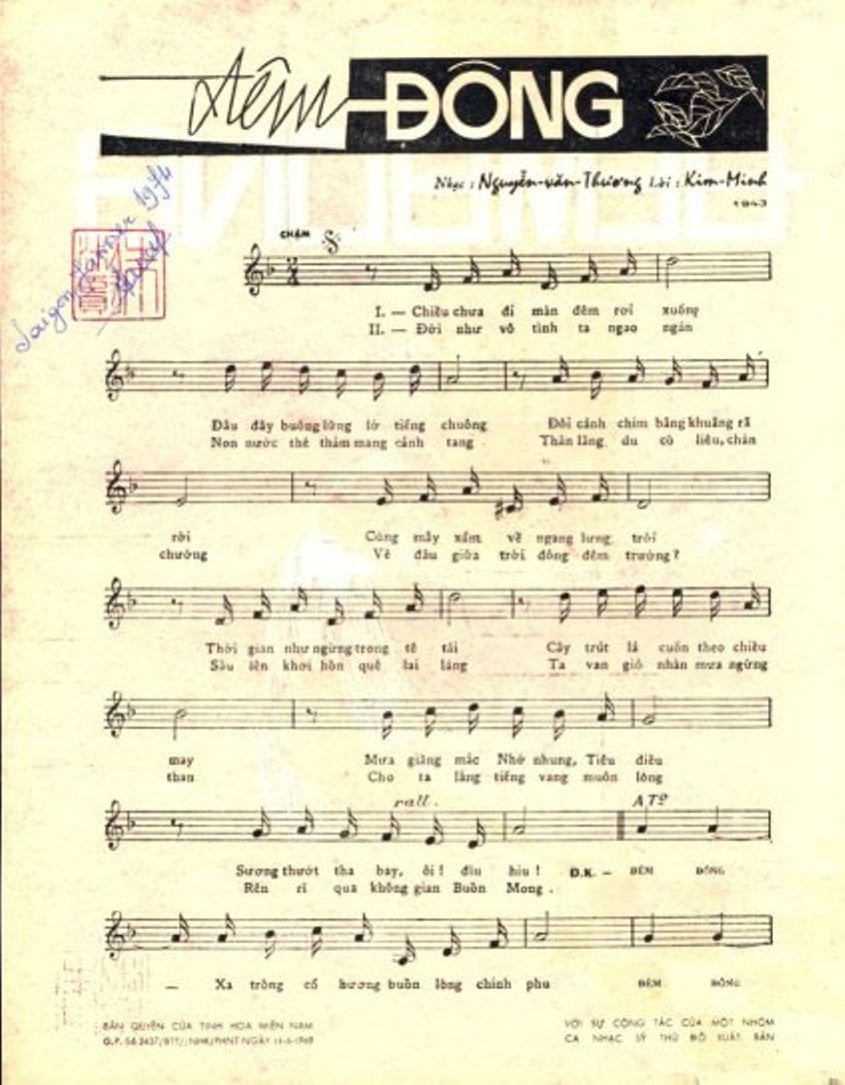 Sheet nhạc Đêm đông - Trang 2