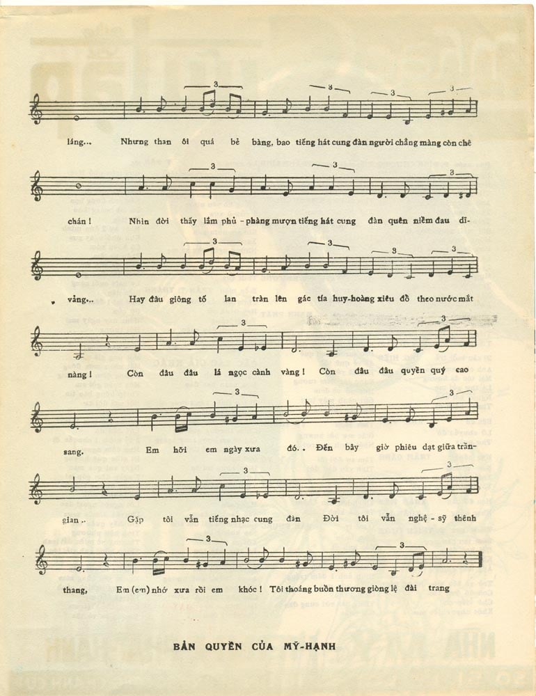 Sheet nhạc Giọt Lệ Đài Trang - Trang 3