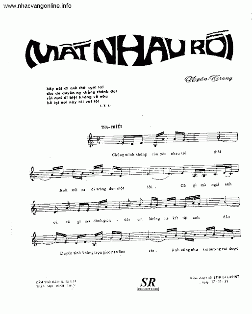 Sheet nhạc Mất nhau rồi - Trang 2