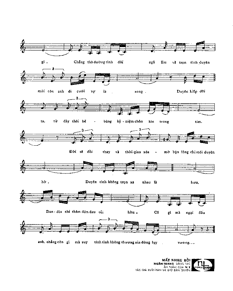 Sheet nhạc Mất nhau rồi - Trang 3