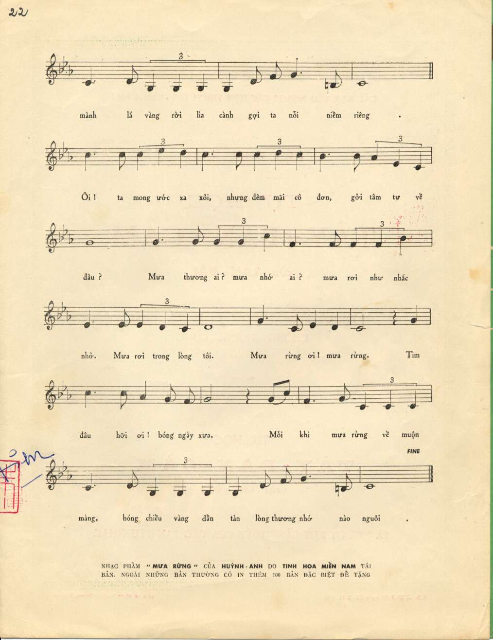 Sheet nhạc Mưa rừng - Trang 3