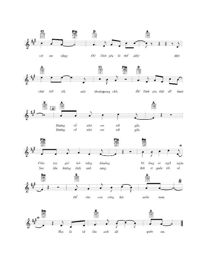 Sheet nhạc Phố biển - Trang 2