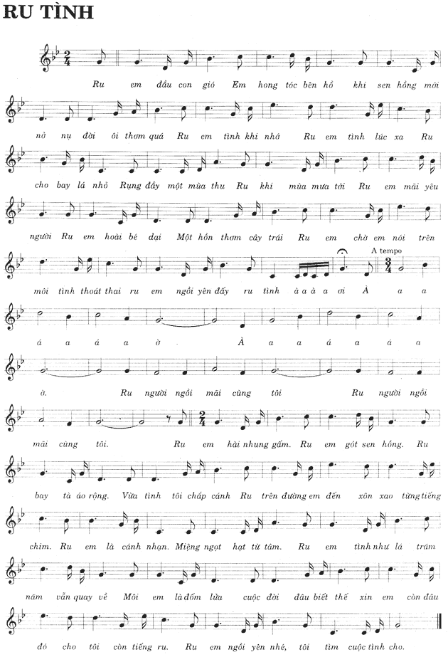 Sheet nhạc Ru tình - Trang 1