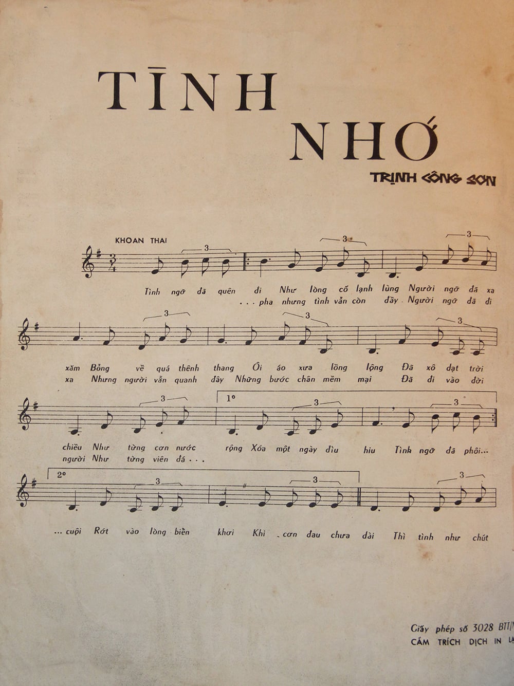 Sheet nhạc Tình nhớ - Trang 2
